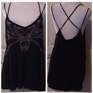 💙🌺Express Black Embellished Sleeveless Camisole